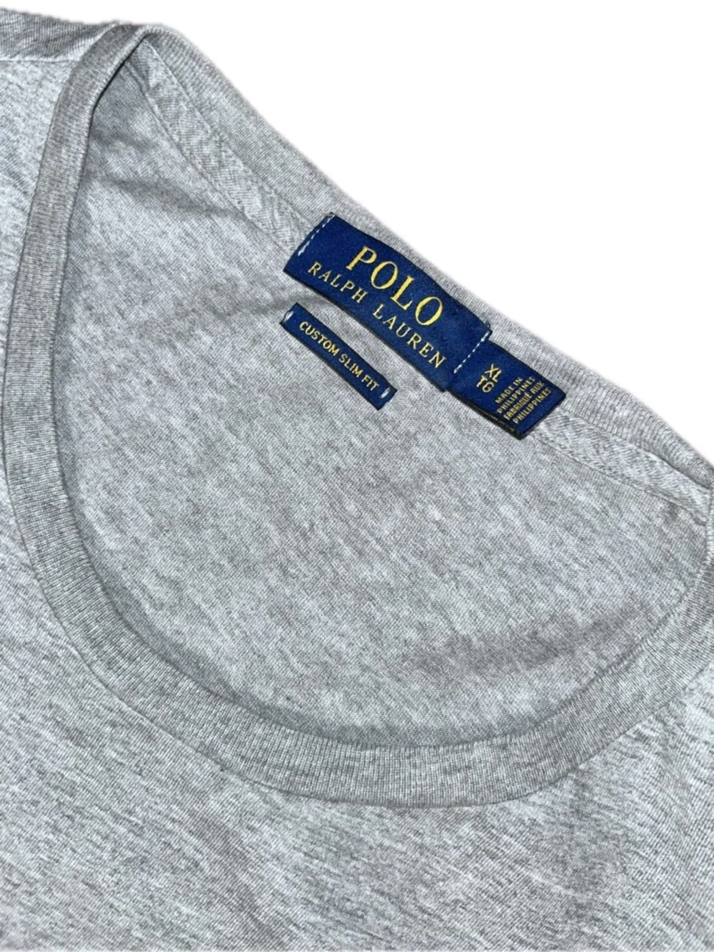 Polo Bear Ralph Lauren Custom Slim Fit Rugby Kicking Football Preppy TShirt Gray